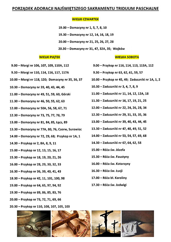 Adoracja Najświętszego Sakramentu - Triduum Paschalne